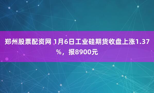 郑州股票配资网 1月6日工业硅期货收盘上涨1.37%，报8900元
